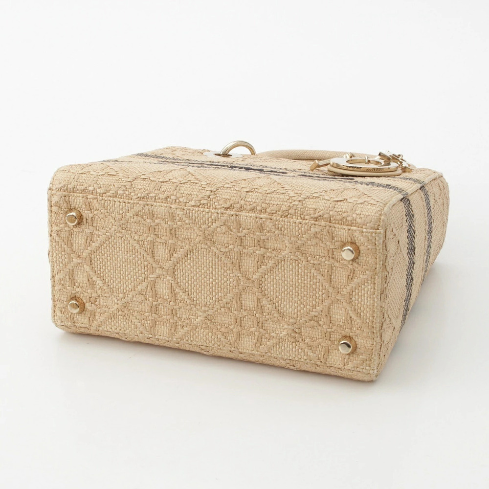 Christian Dior Lady Cannage Raffia Shoulder Handbag - Picture 5 of 8